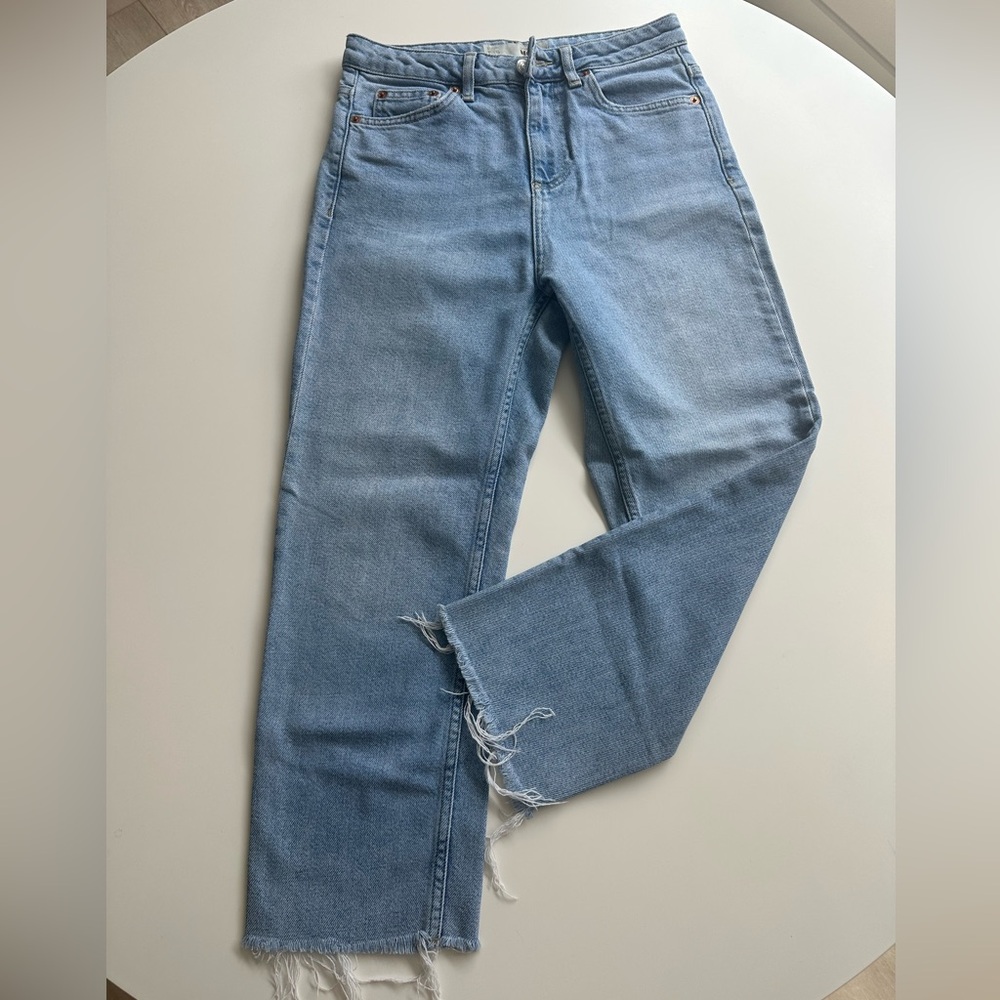 Topshop PETITE Blue Straight Leg Jeans Modern Fit